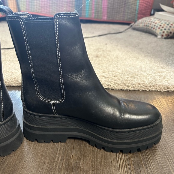 black marc fisher platform boots size 6.5 - Picture 3 of 6